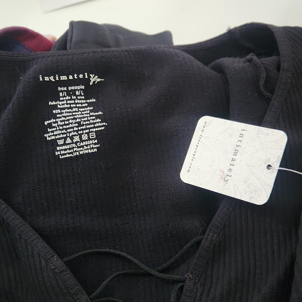 NWT FP Black Ribbed Top - Picture 7 of 7